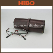 Caixa de óculos de couro artesanal com selim para homens